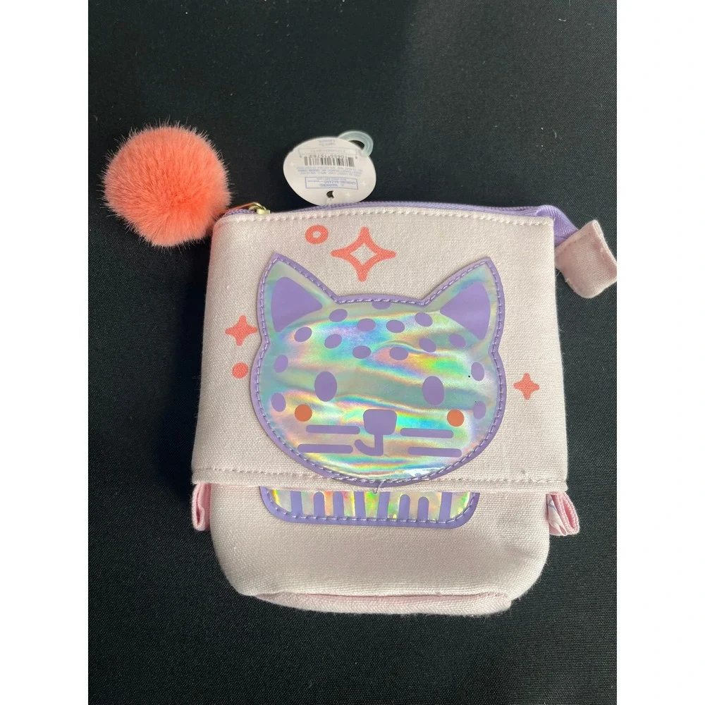 More Than Magic Pink Holographic Cat Pop Up Pencil Pouch Standing Cup NEW